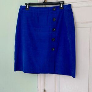 Ann Taylor Factory Royal Blue Button-Front Skirt Size 8